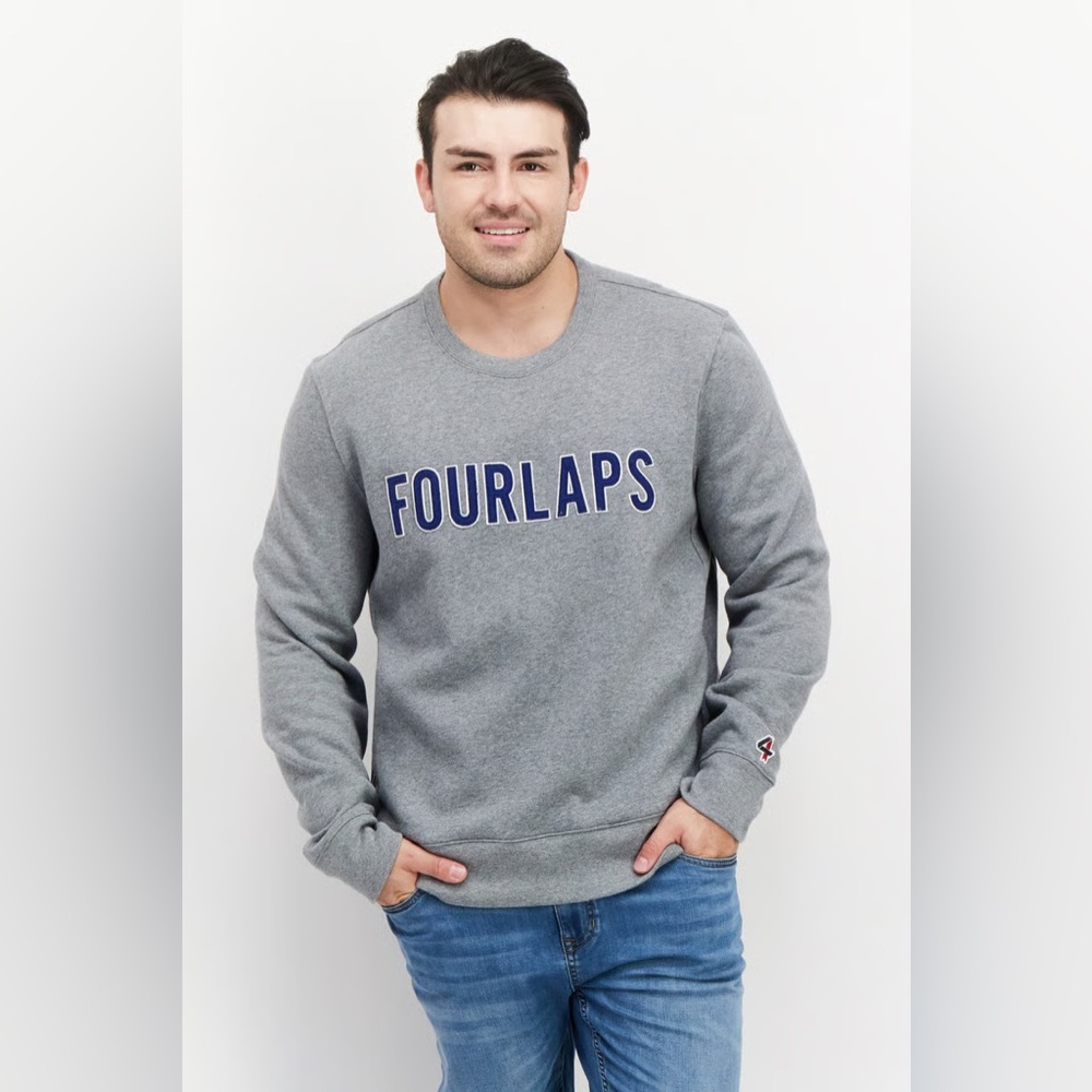 NWT! Fourlaps Crew Neck Signature Sweatshirt Heather Gray